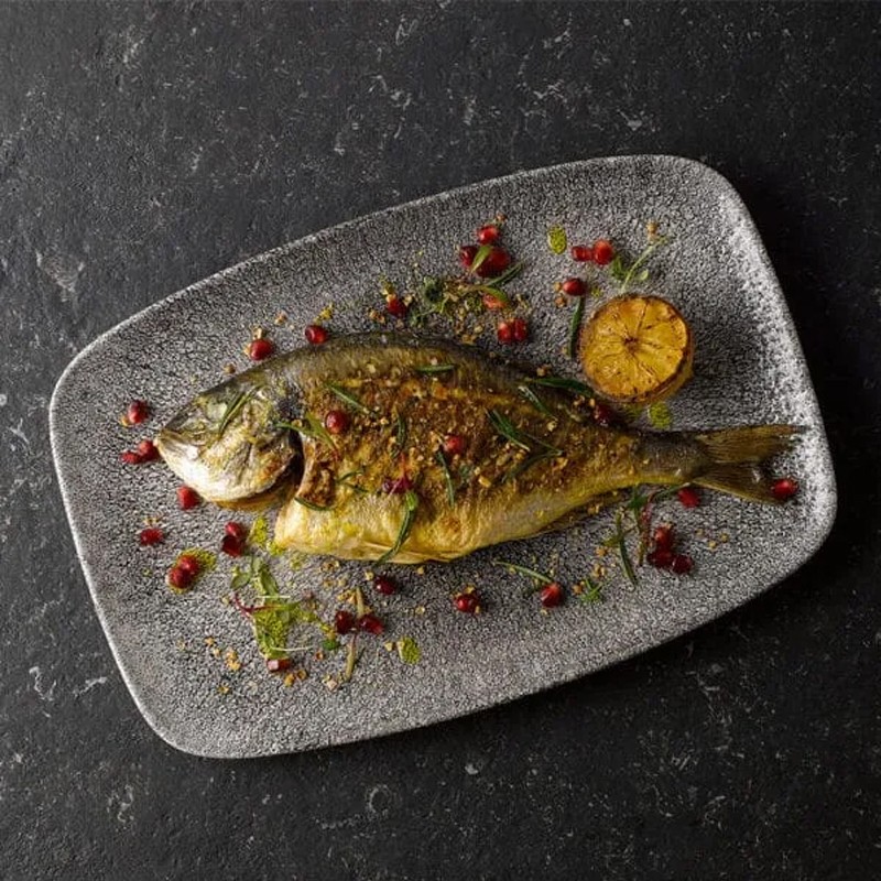 Vassoietto porcellana raku quartz nero Churchill Porcellana  in Linee