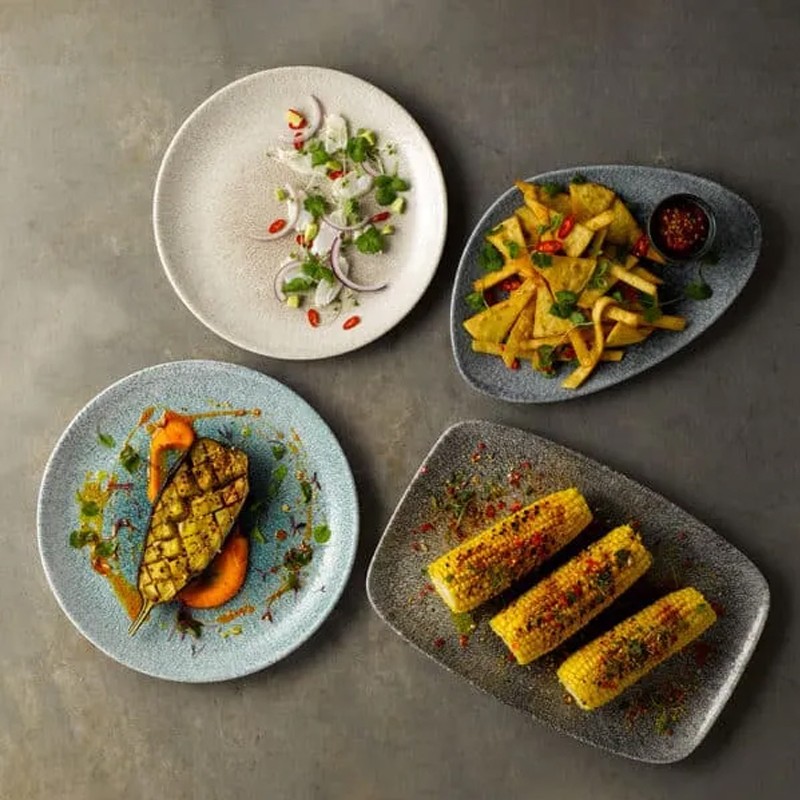 Vassoietto porcellana raku quartz nero Churchill Porcellana  in Linee