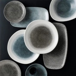 Vassoietto porcellana raku quartz nero Churchill Porcellana  in Linee