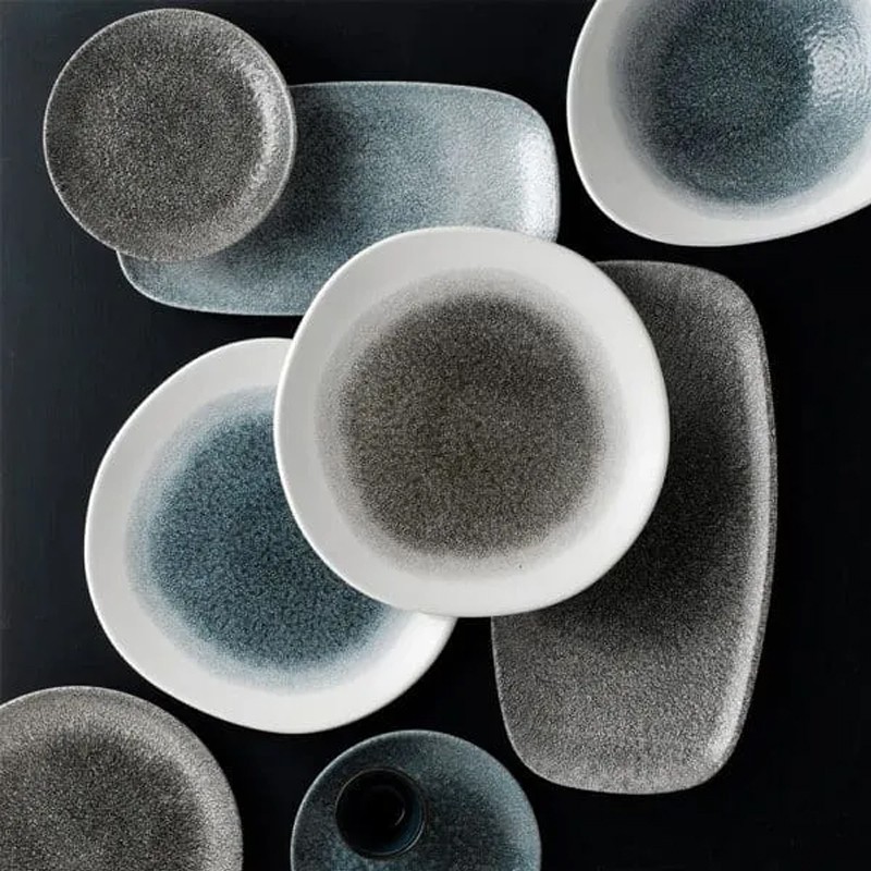 Vassoietto porcellana raku quartz nero Churchill Porcellana  in Linee