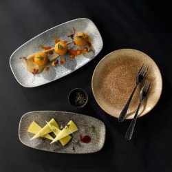 Vassoietto porcellana raku quartz nero Churchill Porcellana  in Linee