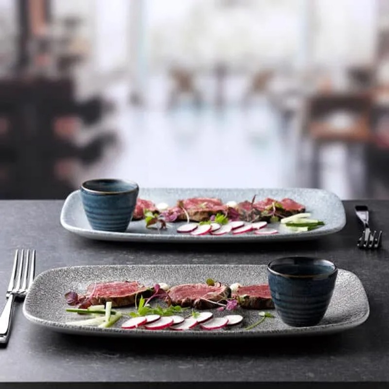 Vassoietto porcellana raku quartz nero Churchill Porcellana  in Linee