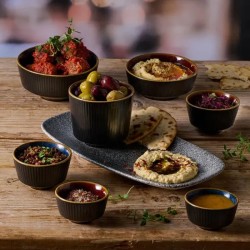 Vassoietto porcellana raku quartz nero Churchill Porcellana  in Linee