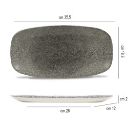Vassoietto porcellana raku quartz nero Churchill Porcellana  in Linee