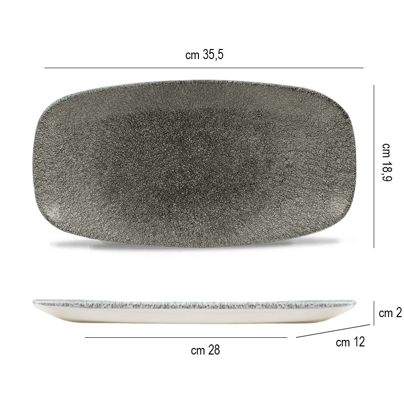 Vassoietto porcellana raku quartz nero Churchill Porcellana  in Linee