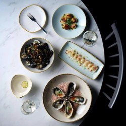 Vassoietto porcellana stonecast verde acqua Churchill Porcellana  in Linee