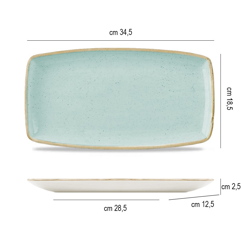 Vassoietto porcellana stonecast verde acqua Churchill Porcellana  in Linee