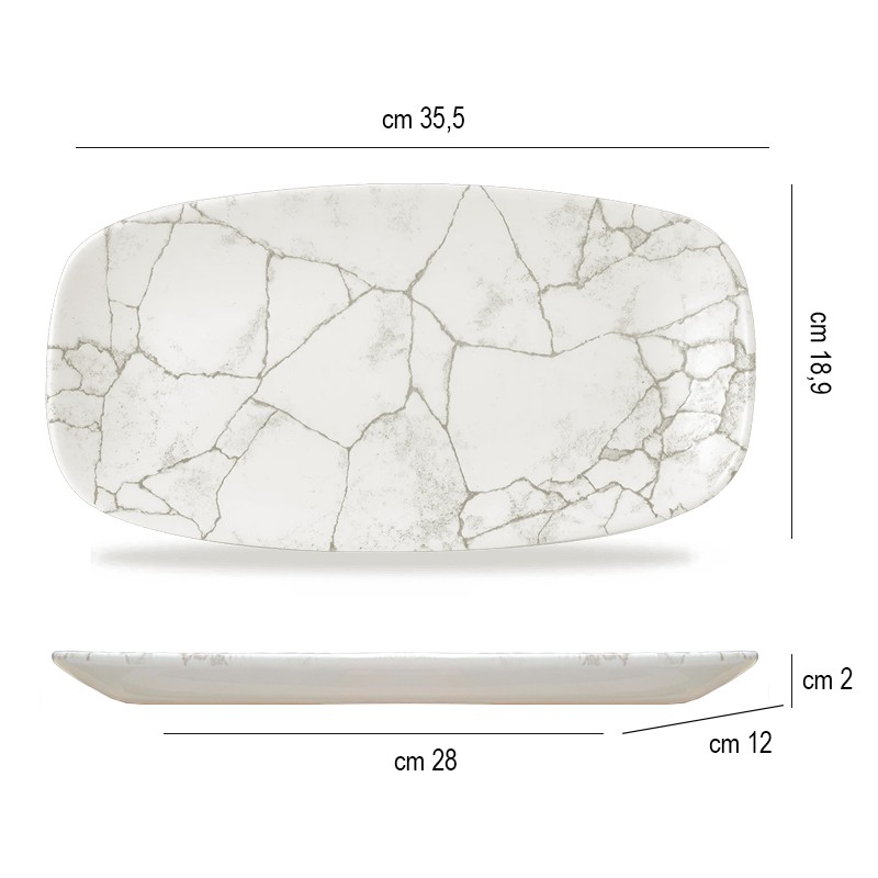 Vassoietto porcellana kintsugi agate grigio Churchill Porcellana  in Vassoi porcellana
