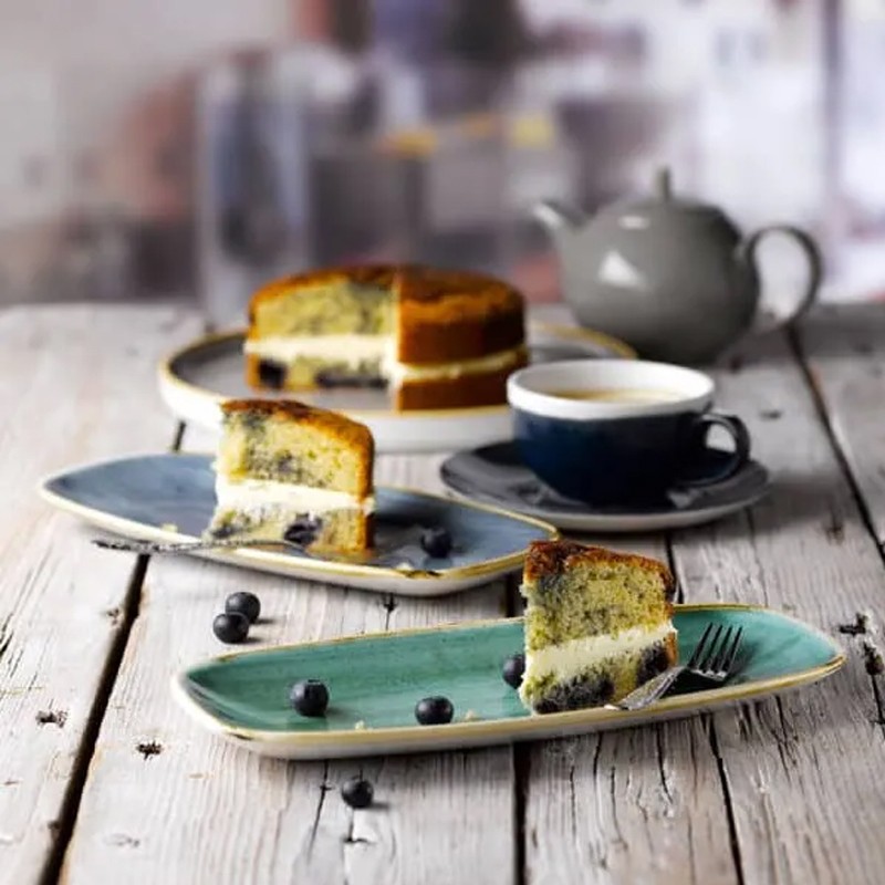 Vassoietto porcellana stonecast blu notte Churchill Porcellana  in Linee