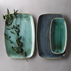 Vassoietto porcellana stonecast blu notte Churchill Porcellana  in Linee