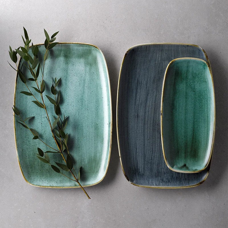 Vassoietto porcellana stonecast blu notte Churchill Porcellana  in Linee