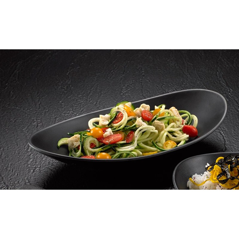 Piatto ovale in melamina nero Leone decorazioni  in Porcellane