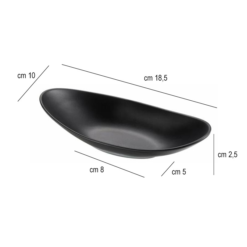 Piatto ovale in melamina nero Leone decorazioni  in Porcellane