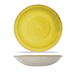 Piatto fondo churchill stonecast mustard seed yellow | Rausa srl