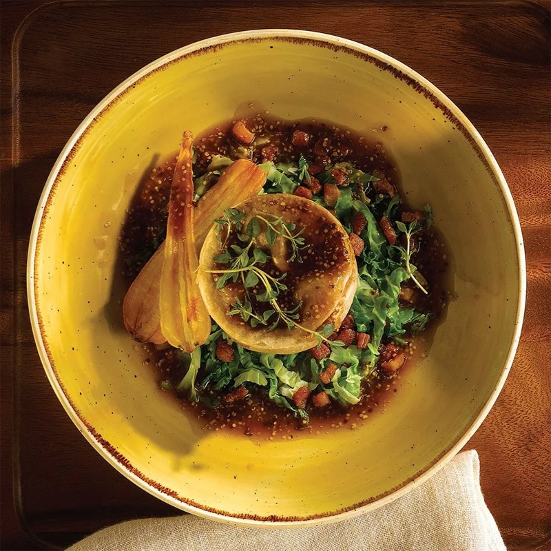 Piatto fondo churchill stonecast mustard seed yellow Churchill Porcellana  in Linee