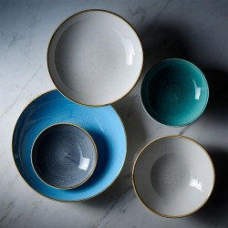 Piatto fondo churchill stonecast cornflower blue Churchill Porcellana  in Linee