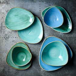 Piatto fondo churchill stonecast cornflower blue Churchill Porcellana  in Linee