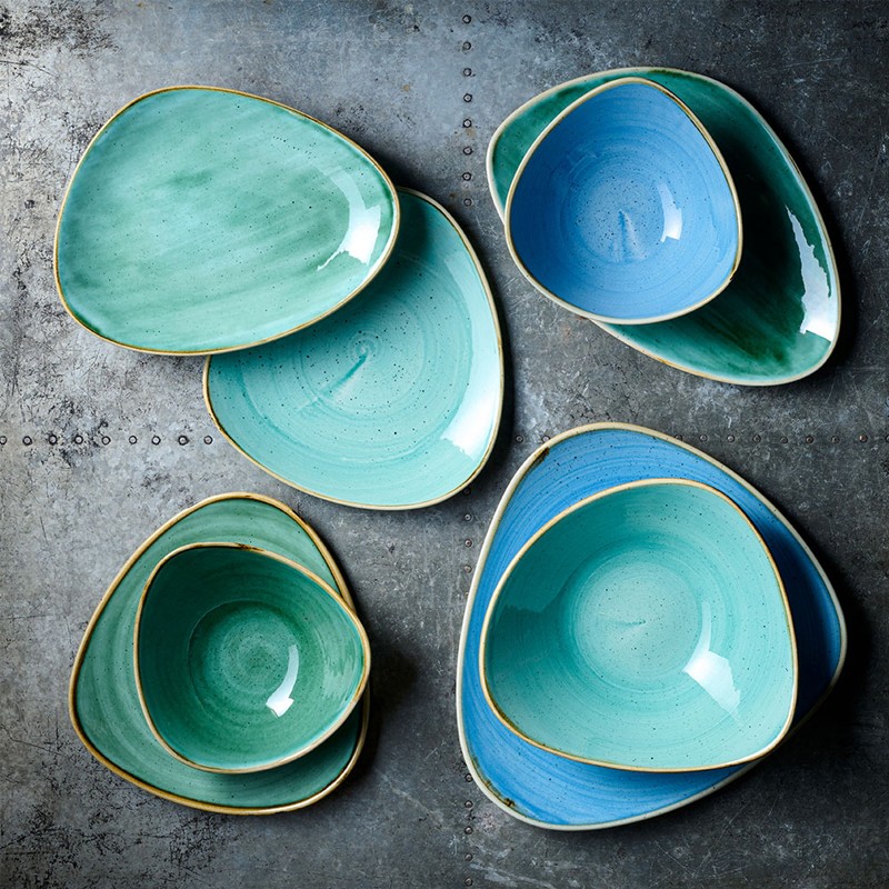 Piatto fondo churchill stonecast cornflower blue Churchill Porcellana  in Linee