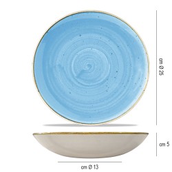 Piatto fondo churchill stonecast cornflower blue Churchill Porcellana  in Linee