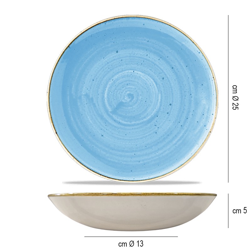 Piatto fondo churchill stonecast cornflower blue Churchill Porcellana  in Linee