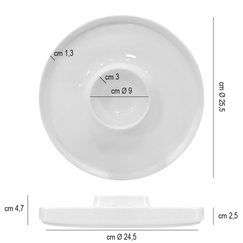 Piatto tasting universal bianco cm 24   in Linee