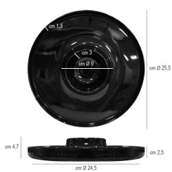 Piatto tasting universal nero cm 24   in Linee