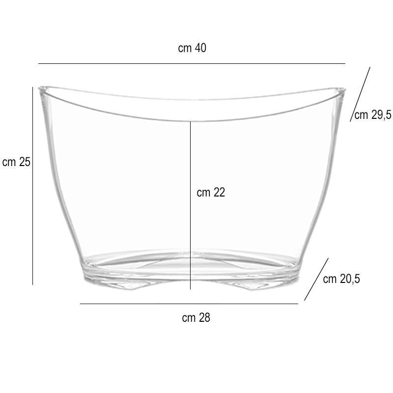 Porta bottiglie Iceberg trasparente Brevetti Waf  in Secchielli per ghiaccio