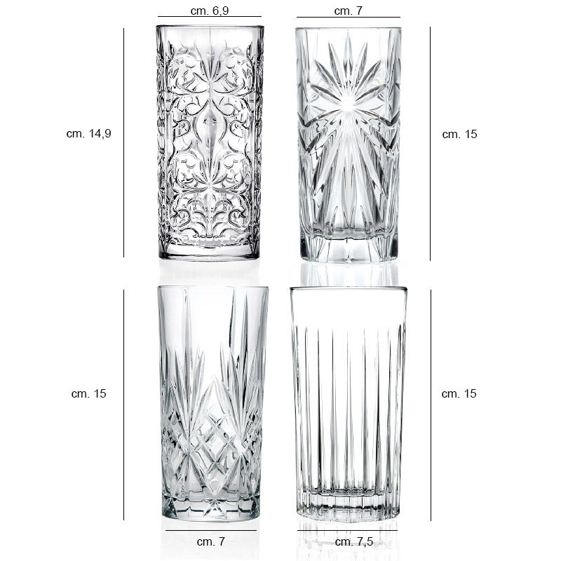 Set bicchieri alti mixology Rcr bicchieri  in Tumbler alti