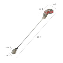 Cucchiaio miscelatore con Strainer cm.40 The bars  in Bar spoon