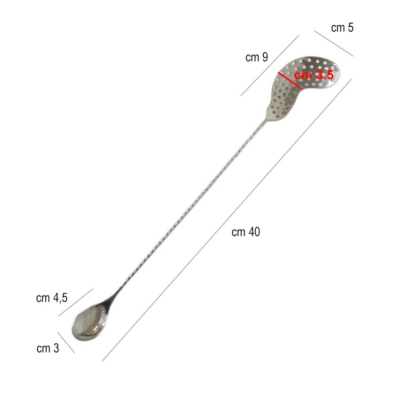 Cucchiaio miscelatore con Strainer cm.40 The bars  in Bar spoon