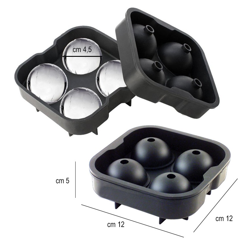 Stampo ghiaccio silicone 4 Sfere The bars  in Forme ghiaccio