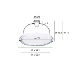 Piatto in vetro con cupola   in Porcellane