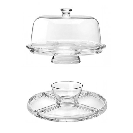 Alzatina in vetro multiuso con coperchio | Alzate e vassoi | Rausa