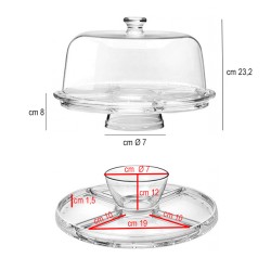 Alzatina in vetro multiuso con coperchio Vetreria di Borgonovo  in Buffet