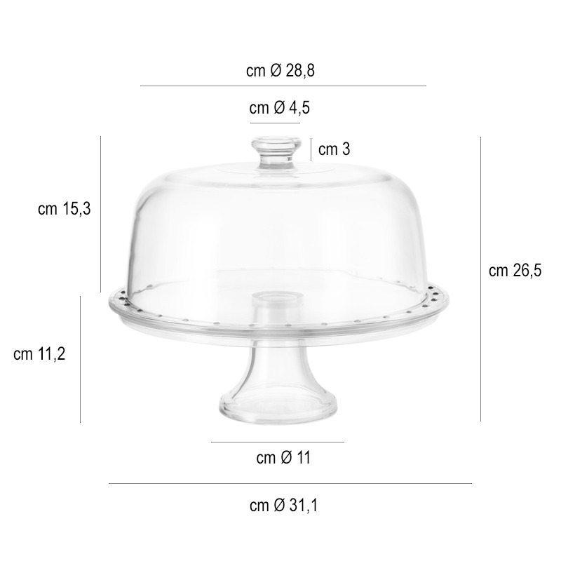Alzatina in vetro con coperchio Vetreria di Borgonovo  in Buffet