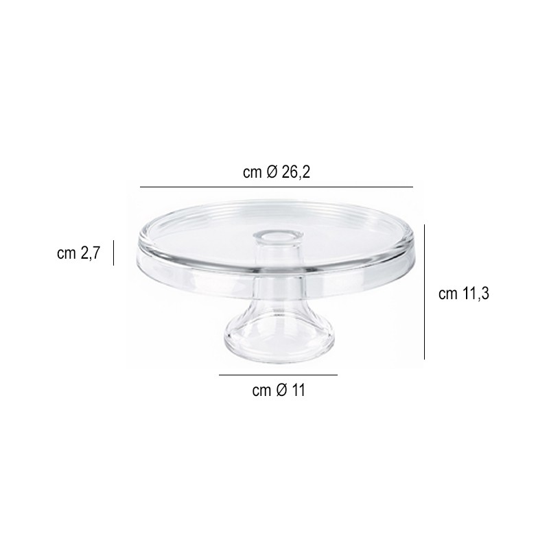 Alzata in vetro piatto inverso Vetreria di Borgonovo  in Buffet