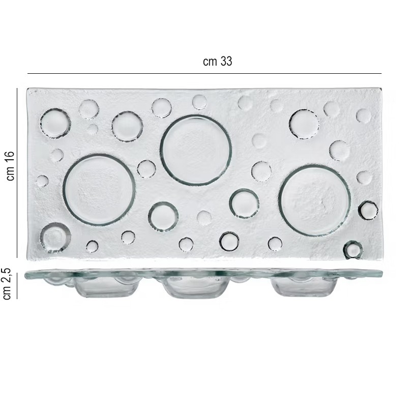 Antipastiera in vetro bubble   in Porcellane