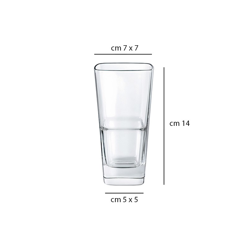 Bicchiere quadrato palladio highball Vetreria di Borgonovo  in Bicchieri