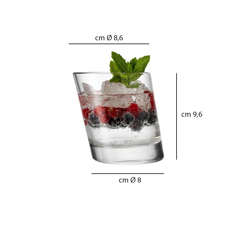 Bicchiere inclinato Pisa cl. 35 Vetreria di Borgonovo  in Bicchieri