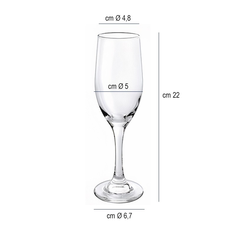 Calice flute ducale Vetreria di Borgonovo  in Bicchieri