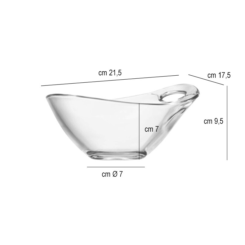 Insalatiera in vetro pratika Vetreria di Borgonovo  in Porcellane