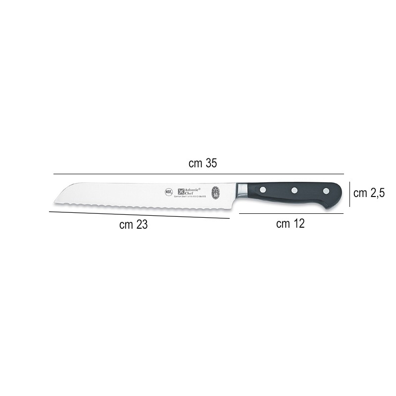 Coltello pane forgiato atlantic premium Piazza Effepi  in Coltelli da cucina professionali