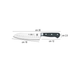 Coltello santoku olivato forgiato atlantic premium Piazza Effepi  in Coltelli da cucina professionali