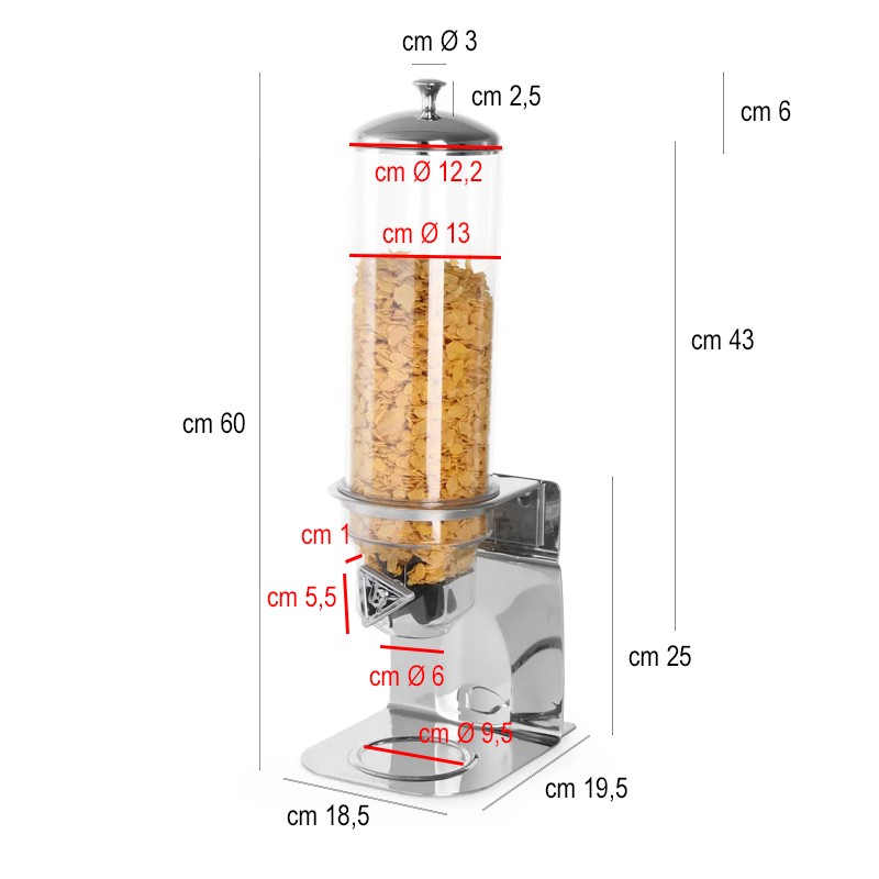 Distributore per cereali buffet Hendi  in Distributori di cereali