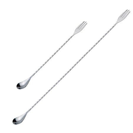 Bar spoon acciaio con forchetta 30-50 cm | bar Barspoon | Rausa