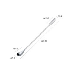 Bar spoon acciaio con forchetta Piazza Effepi  in Bar spoon