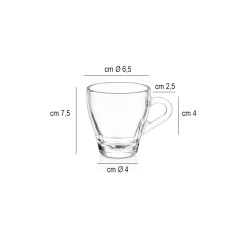Tazza vetro espressino Vetreria di Borgonovo  in Porcellane