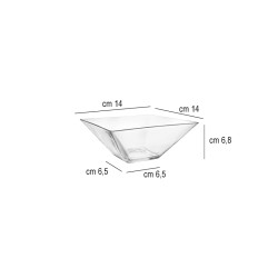 Ciotola vetro quadrata Vetreria di Borgonovo  in Porcellane