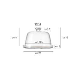 Piatto in vetro con cupola Vetreria di Borgonovo  in Buffet