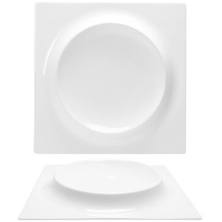 Piatto gourmet quadrato porcellana bone china | Piatti da ristorante